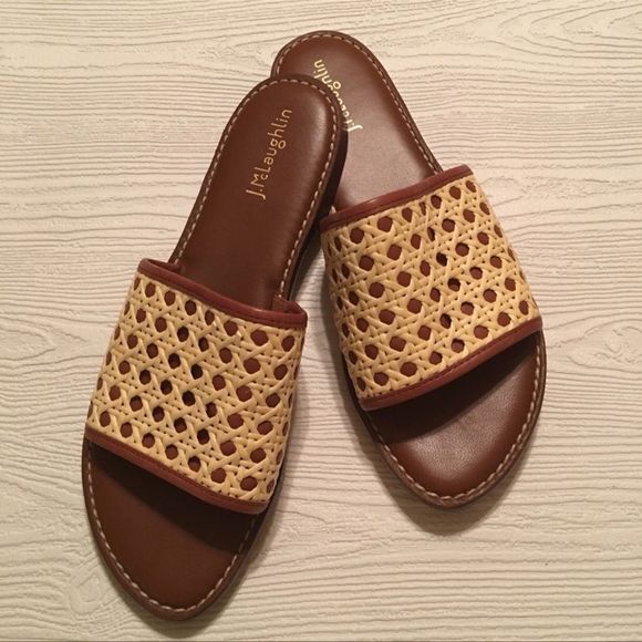 J. McLaughlin Shoes J Mclaughlin Brianna Leather Woven Slides Poshmark